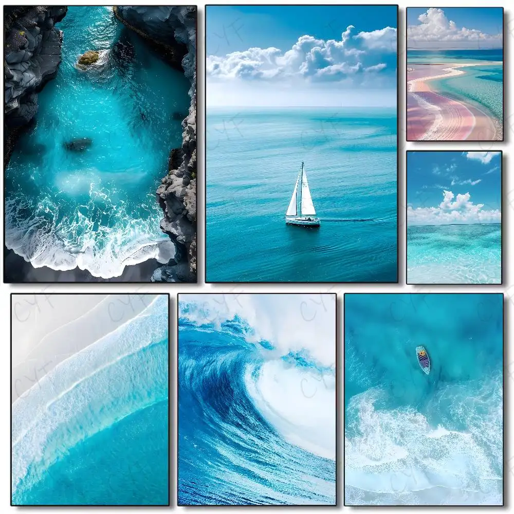 Home Fragrance Ocean Breeze - Beach Ocean Wave Poster Wall Art