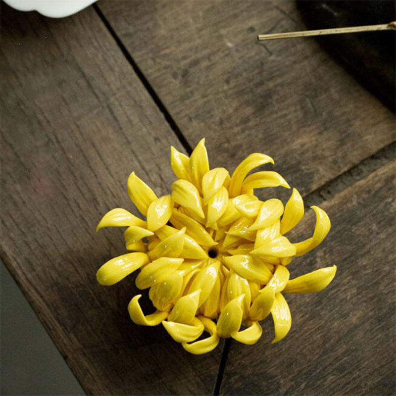 Home Fragrance Incense - Portaincenso in porcellana crisantemo peonia fiore