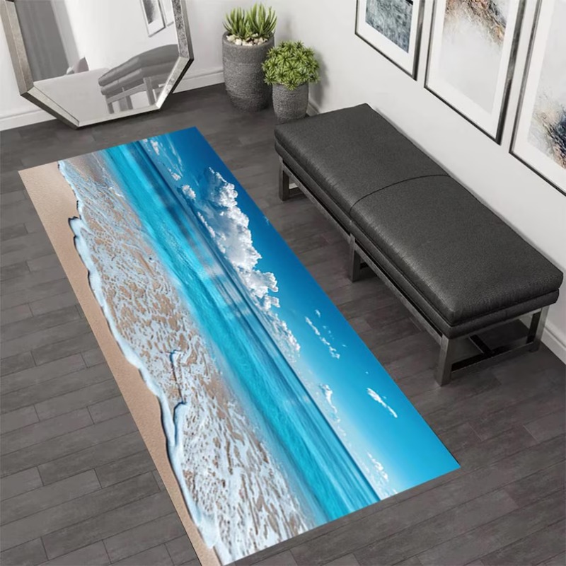 Home Fragrance Ocean Breeze - Tappeto sfumato 3D Ocean-Sky, tappeto fotorealistico